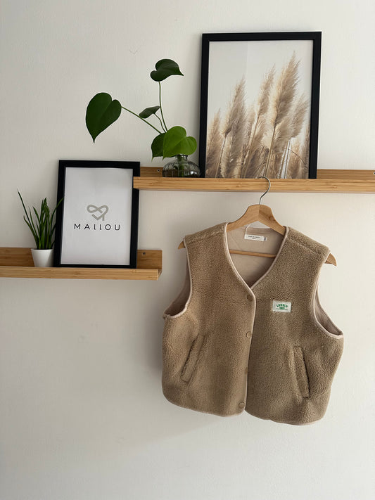 "MIRA" Teddyweste beige