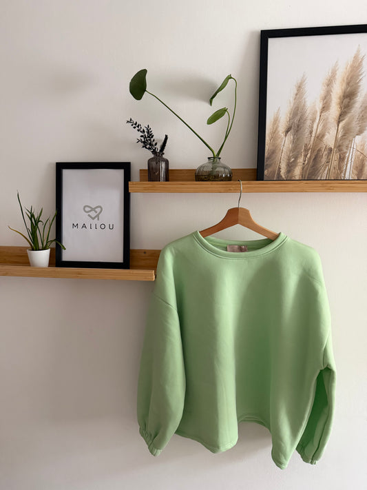 "JULIA" Sweatpulli mit Liebe mint-grün