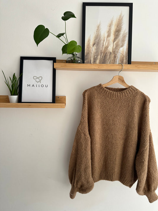 "NOVA" Oversize Strickpulli beige/braun