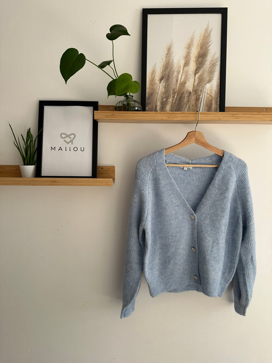 "AUDREY" Cardigan hellblau