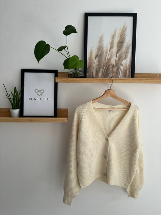 "AUDREY" Cardigan weiß