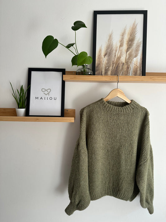 "NOVA" Oversize Strickpulli olive