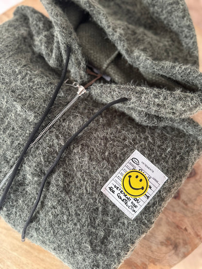 "Paula" Weste mit Smiley dunkelgrün