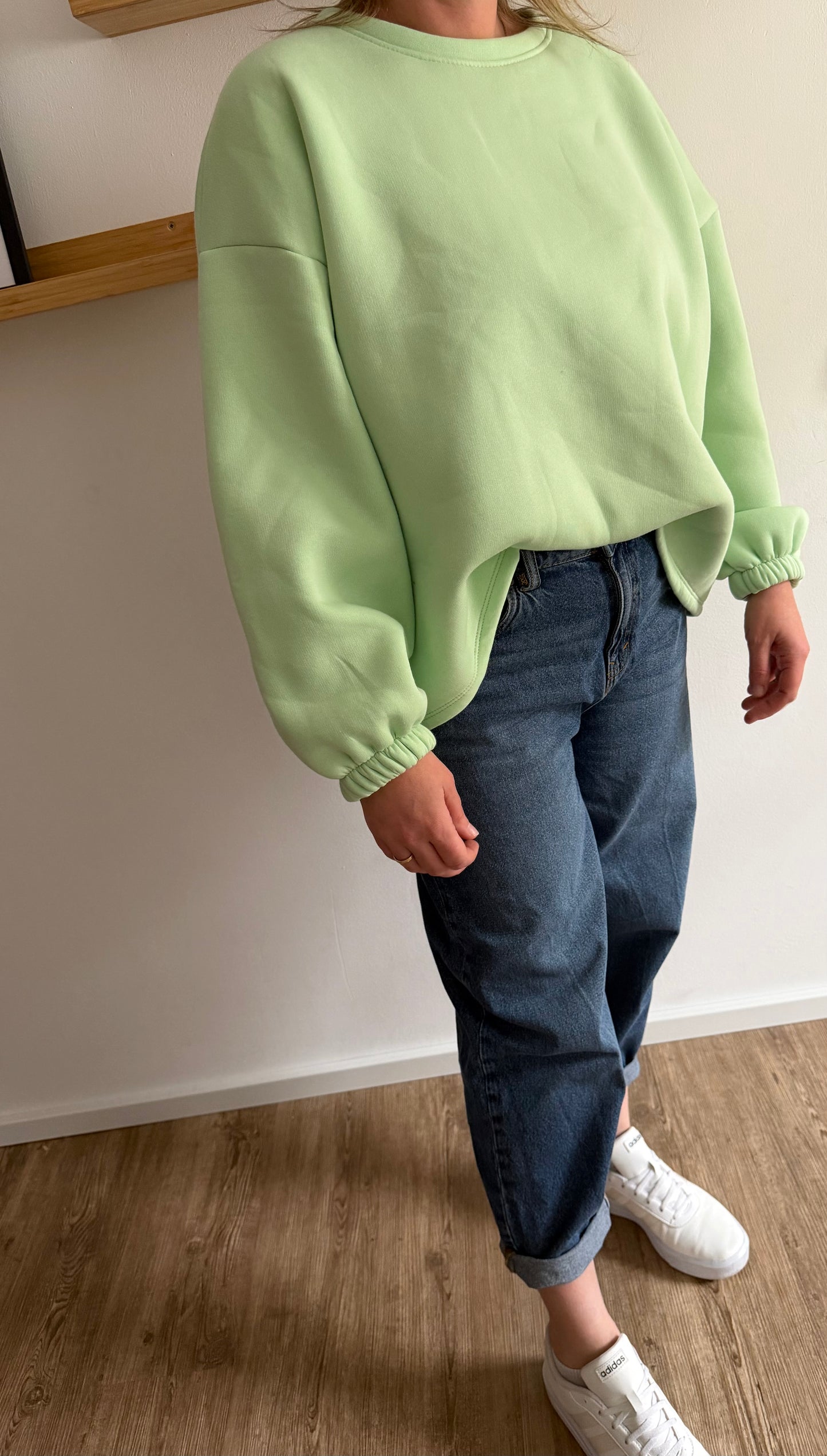 "JULIA" Sweatpulli mit Liebe mint-grün