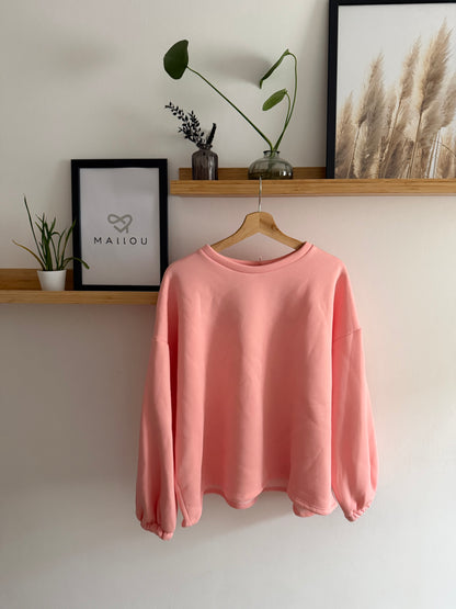 "NALA" Sweatpulli mit Good Vibes, rosa-apricot