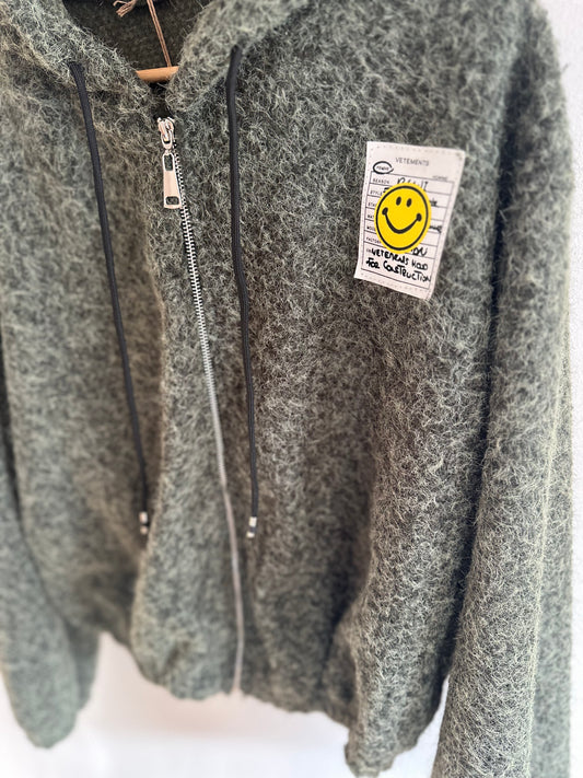 "Paula" Weste mit Smiley dunkelgrün