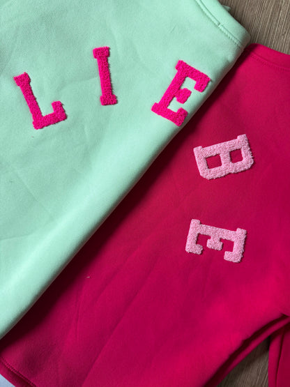 "JULIA" Sweatpulli mit Liebe, pink