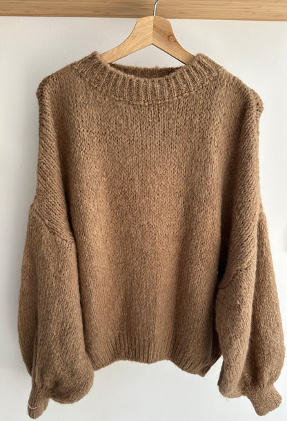 "NOVA" Oversize Strickpulli beige/braun