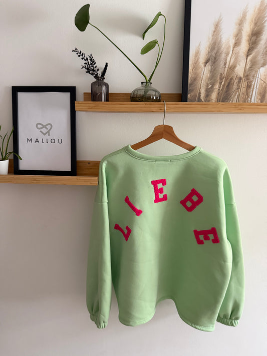 "JULIA" Sweatpulli mit Liebe mint-grün