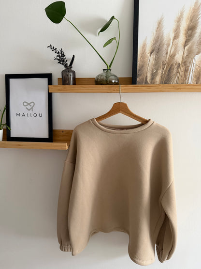 "NALA" Sweatpulli mit Good Vibes, beige