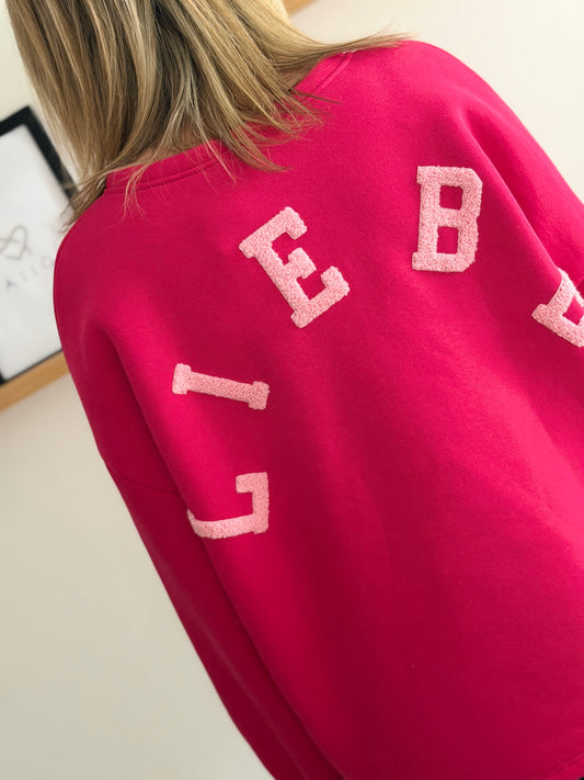 "JULIA" Sweatpulli mit Liebe, pink
